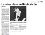 Le retour réussi de Nicole Martin