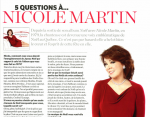 5 questions à Nicole Martin / 7 Jours